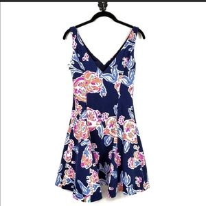 LILLY PULITZER Floral Navy Pom Fit Flare Dress 2